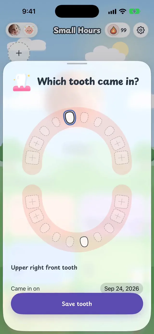 The teeth chart.